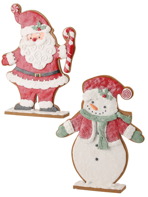 Set of 2 Oversized Santa and Snowman Cookie Figures for Just Jill