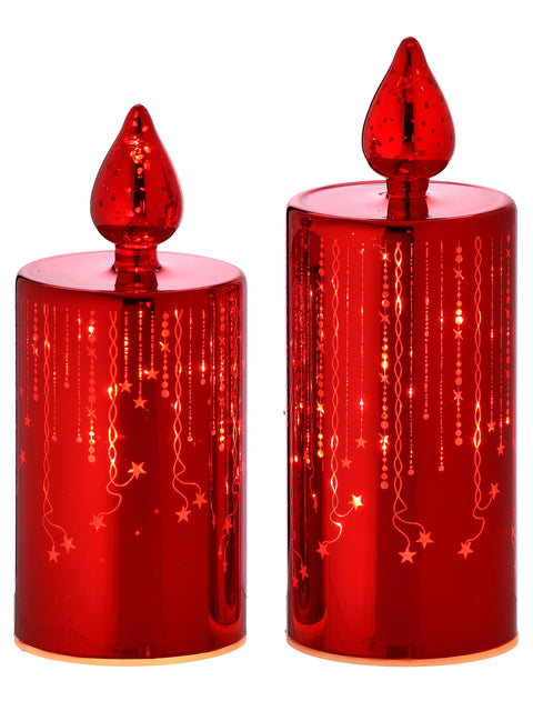 Set of 2 Mercury Glass Starlight Candles for Just Jill