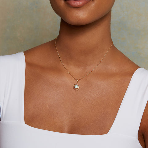 Satya North Star Blue Topaz Starburst Necklace