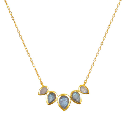 Satya Awaken Intuition Labradorite Petal Necklace