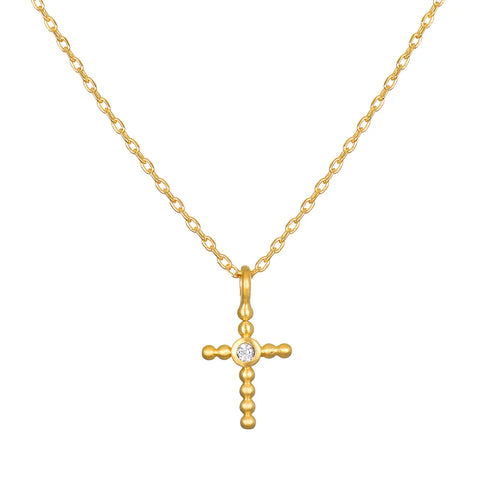 Satya Honor Your Faith Cross White Topaz Necklace