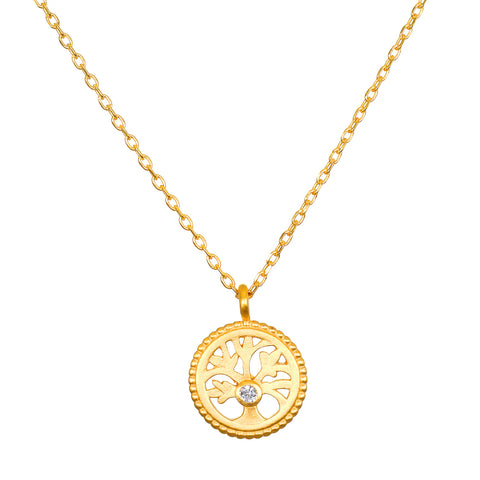 Satya Firmly Rooted White Topaz Tree of Life Necklace