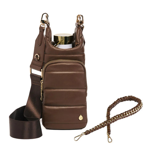 WanderFull Brown Mocha Vegan Leather HydroBag® with Strap Bundle