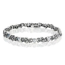 Load image into Gallery viewer, Danny Newfeld Sterling Silver 6-3/4&quot; Rose Tennis Bracelet
