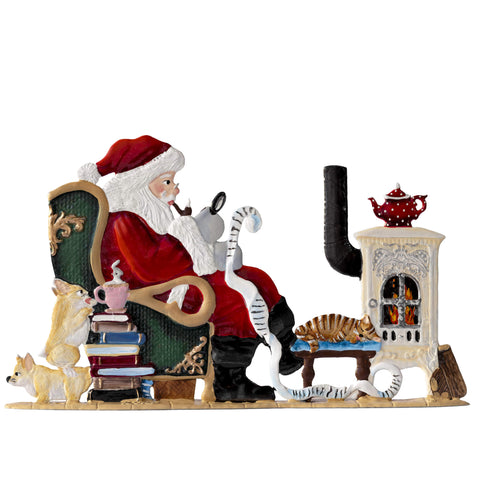 Checking the Wish List Hand-Painted German Pewter Figurine