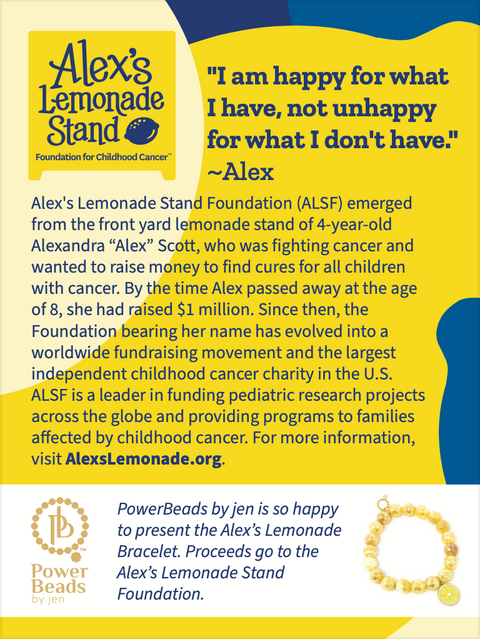 PowerBeads by jen Alex's Lemonade Stand Cancer Awareness Bracelet