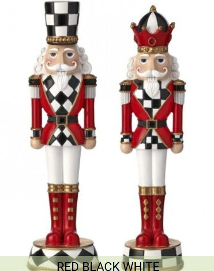 Set of 2 13" Red, Black and White Nutcrackers for Just Jill