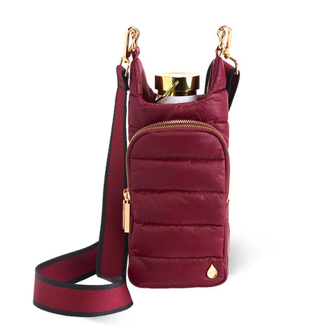 WanderFull Dark Cherry HydroBag® with Cherry and Black Striped Strap