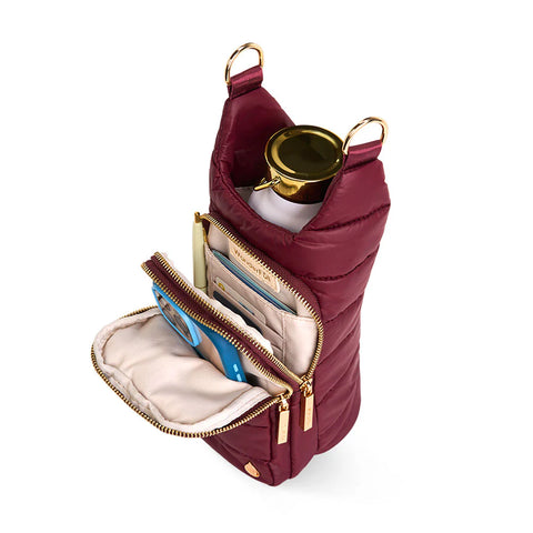 WanderFull Dark Cherry HydroBag® with Cherry and Black Striped Strap