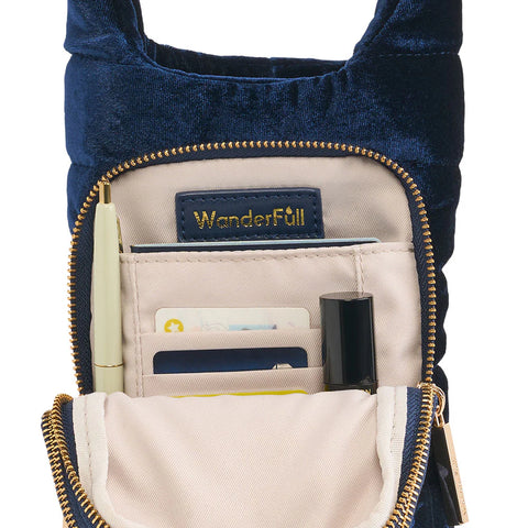 Velvet HydroBag® with Velvet and Gold chain strap- Navy