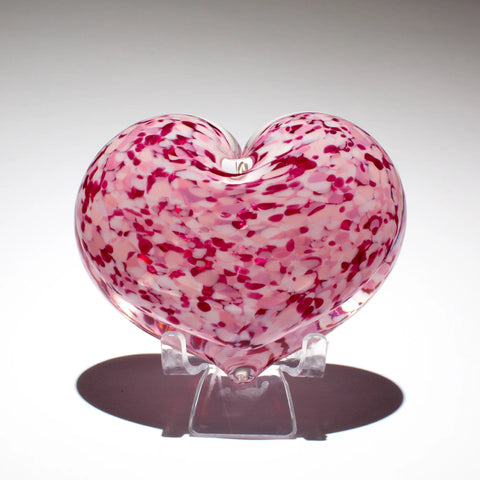 Epiphany Studios Hand-Blown Glass Heart Paperweight w/ Stand