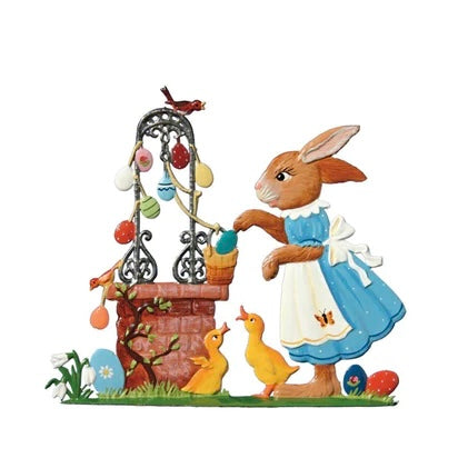 Easter Wishes Hand Painted German Pewter Figurine