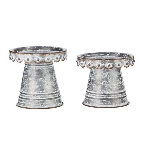 Scalloped Silvertone Candle Holders for Just Jill-BOGO OFFER