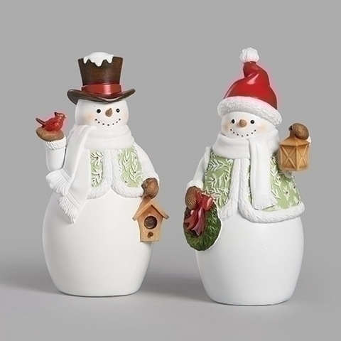 Set of 2 Frosty Forest Snowmen for Just Jill