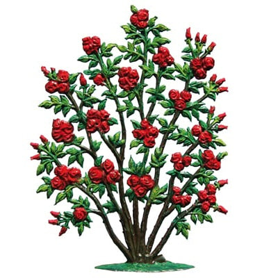 Rambling Rose Bush Hand Painted German Pewter Ornament
