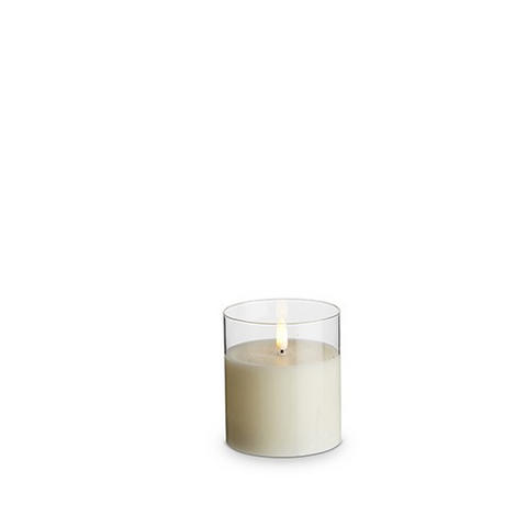 3.5" x 4" Flameless Ivory Pillar Candle for Just Jill-SHIP 10/15