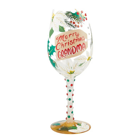 Lolita Merry Christmas Grandma Wine Glass and Ornament