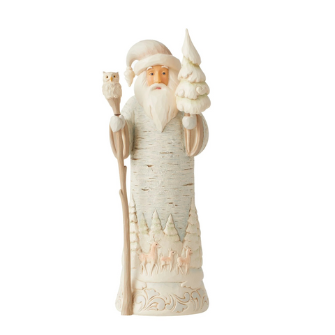 Jim Shore White Woodland Birch Bark Santa