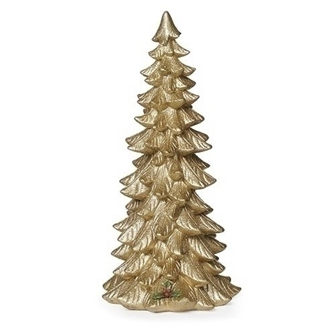 16.5" H Champagne Shimmer Tree w/ Touch of Holly for Just Jill