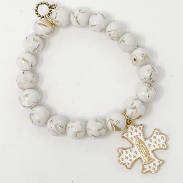 PowerBeads by jen Petites Blessed Mother Cross Bracelet