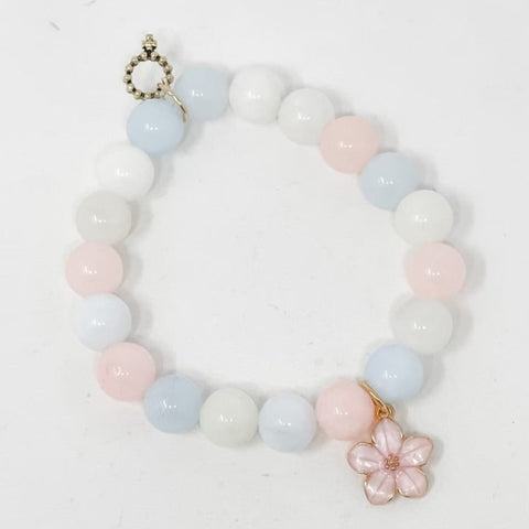 PowerBeads by jen Petites Springtime Agate with Flower Charm