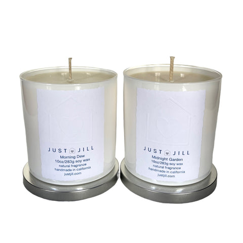 Just Jill Scented Candles Morning Dew and Midnight Garden (2 pack)