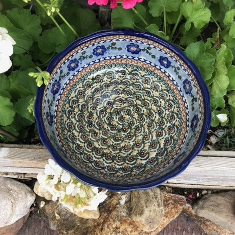 Polish Pottery Signature Large Fluted Salad Bowl