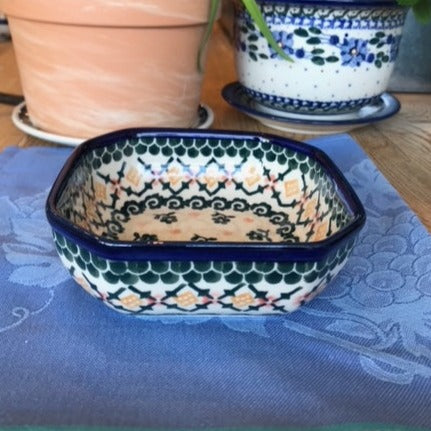 Polish Pottery Small Octagonal Dipping Bowl