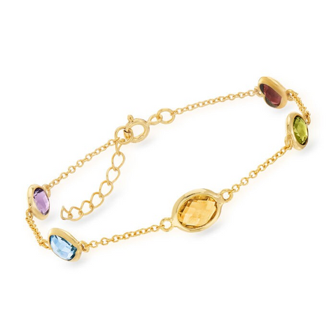 Ross-Simons Multi-Gemstone Station Bracelet