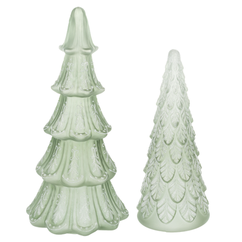 Frosted Glitter Glass Ivy Tree Set of 2 for Just Jill