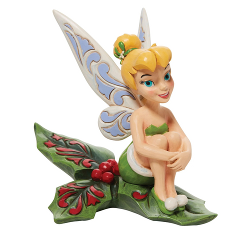 Jim Shore Tinker Bell Sitting on Holly