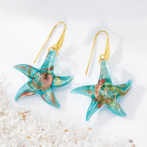 Ross-Simons Italian Murano Glass Starfish Earrings