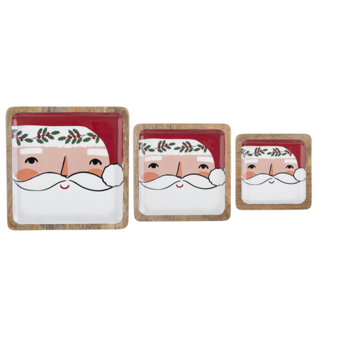 Set of 3 Square Santa Serving Tray for Just Jill