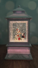 Load and play video in Gallery viewer, Snowman And Cardinal Choir Glitter Lantern for Just Jill

