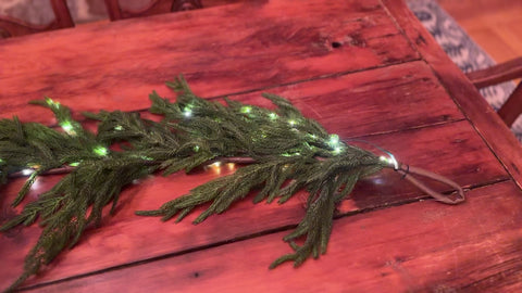 Natural Touch Norfolk Pine Garland With Lights