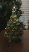 Load and play video in Gallery viewer, Porcelain Green Tree with Cardinal and Twinkle Lights for Just Jill
