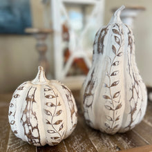 Load image into Gallery viewer, Set of 2 Carved and Distressed Pumpkin and Gourd for Just Jill
