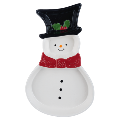 3-Section Snowman Serving Platter for Just Jill