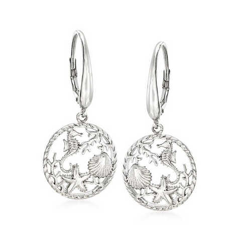 Ross-Simons Sterling Silver Sea Life Earrings