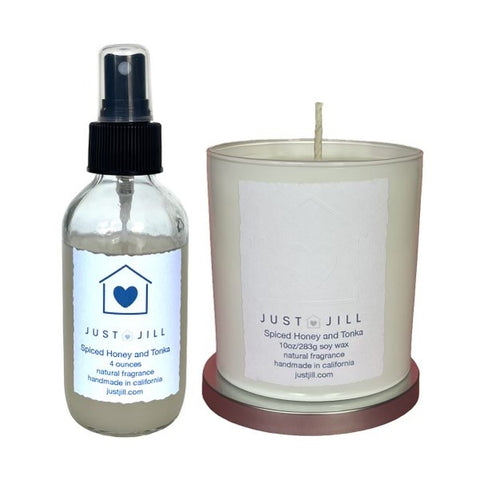 Just Jill Spiced Honey and Tonka Room Spray and Candle