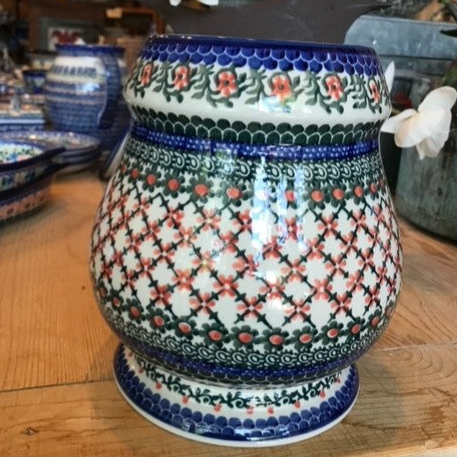 Polish Pottery Signature Large Round Vase