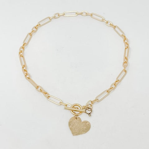 PowerBeads by jen 18" Goldtone Toggle Heart Necklace