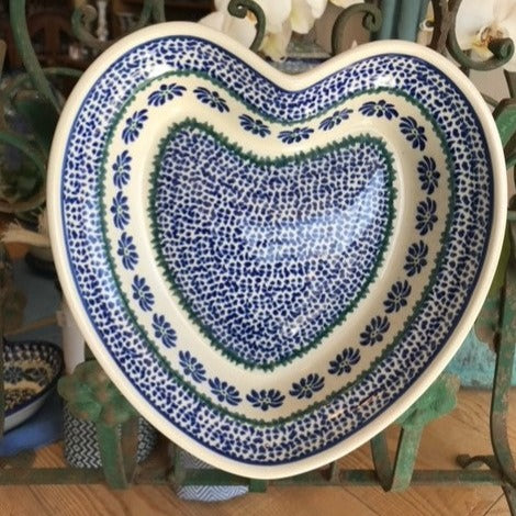 Polish Pottery Heart Shape Dish