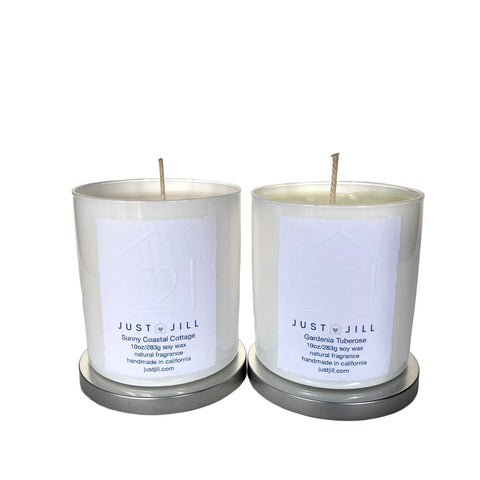Just Jill Scented Candles-Sunny Coastal Cottage and Gardenia Tuberose (2 pack)