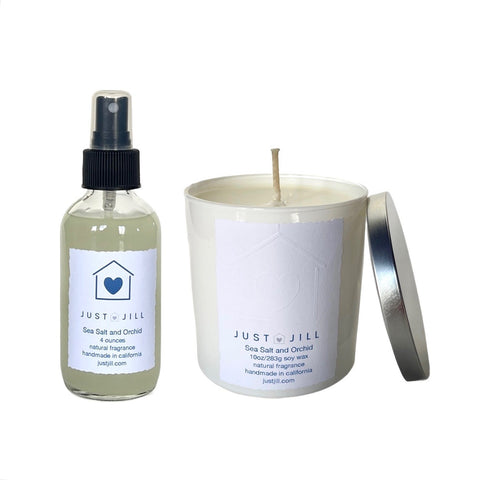 Just Jill Candle and Room Spray Duo-Sea Salt and Orchid