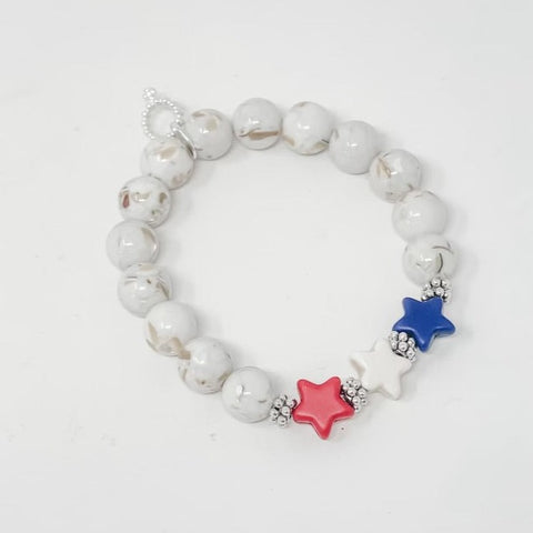 PowerBeads by Jen Petites Patriotic Gemstone Bracelet