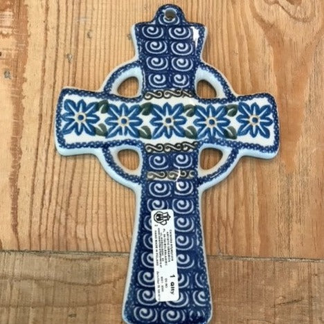 Polish Pottery Hand-Painted Cross