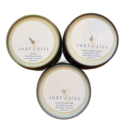 Just Jill Set of 3 Limited Edition Bakery Scented Candle Tins