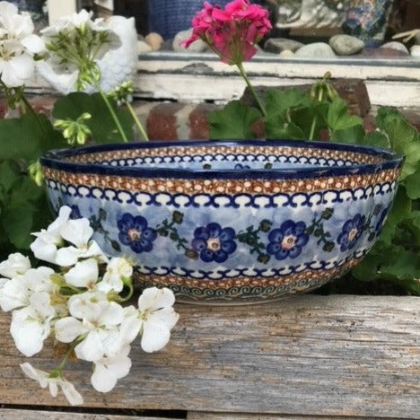 Polish Pottery Signature Large Fluted Salad Bowl