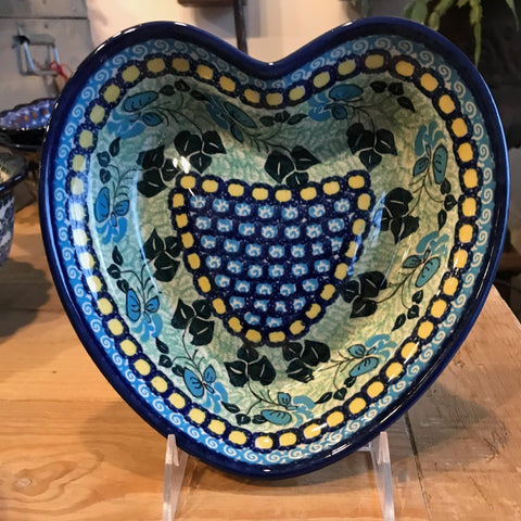 Polish Pottery Signature Heart Shape Dish